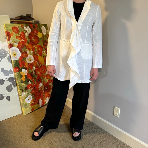 Vintage Lauren Vidal White Linen Jacket - Picture 2 of 6